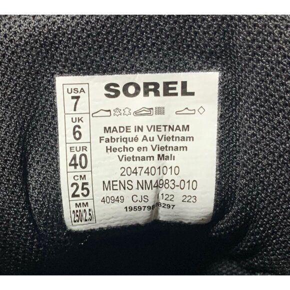 SOREL Buxton Lite Lace Plus Men's Size 7 Black Waterproof Boot - Picture 7 of 7